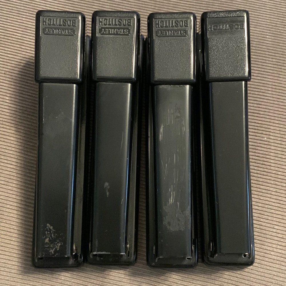 4 metal Stanley Bostitch black staplers